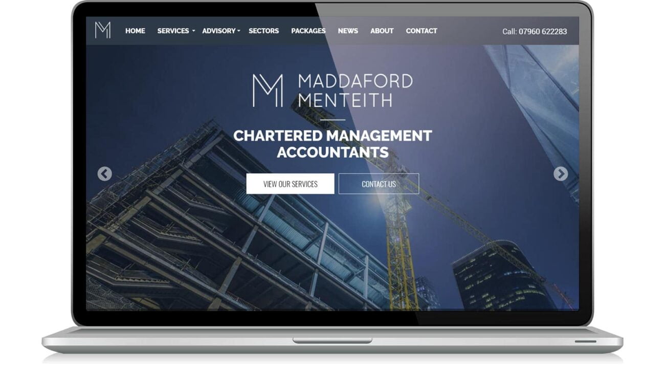 Website design for Maddaford Menteith